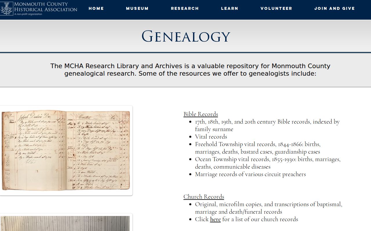 Monmouth County city directory historical association genealogy collections