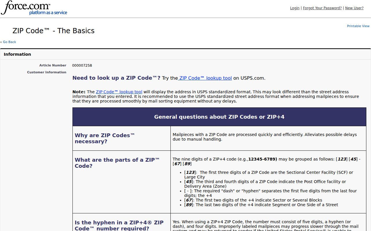 Monmouth County ZIP code USPS ZIP and ZIP plus four basics guidance